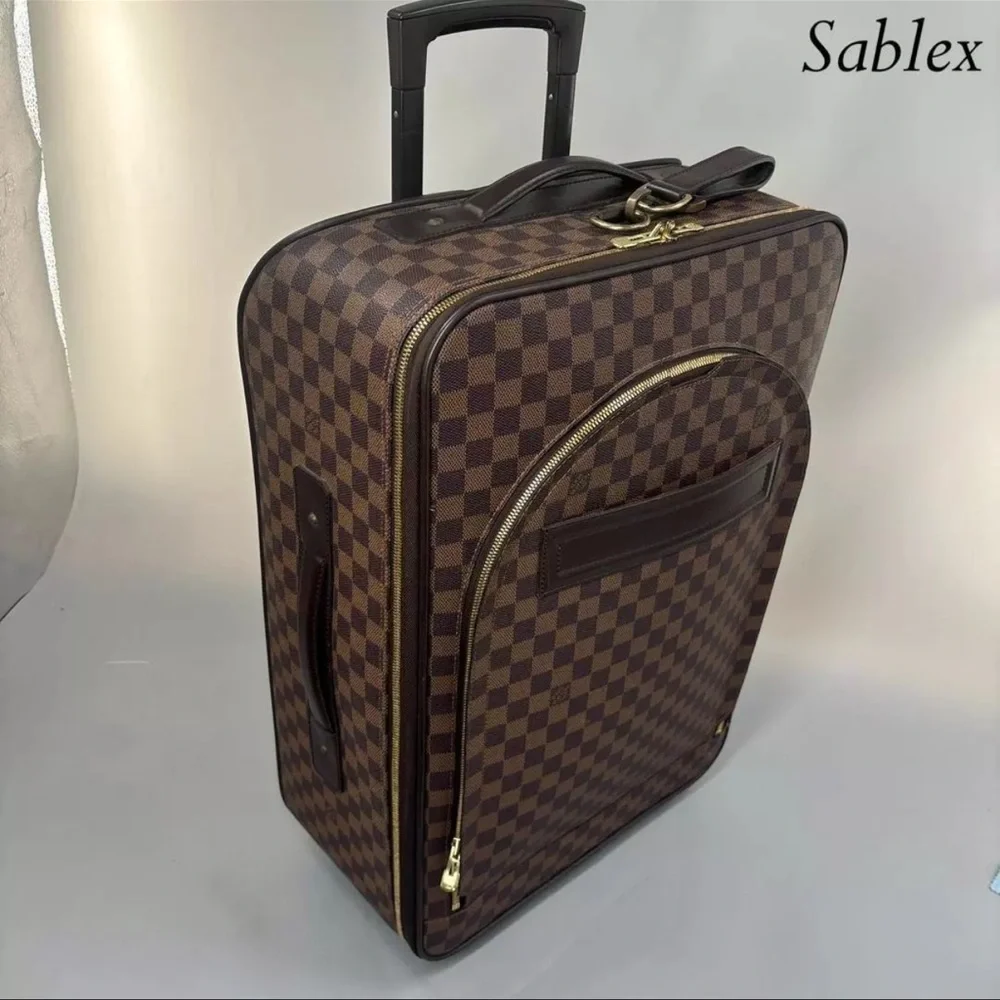 Louis Vuitton Damier Ebene Rolling Carry-On Luggage Brown